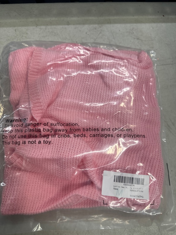 Photo 2 of Lanliun See Through Sleeveless Tank Tops for Men Casual Unique Workout Outdoor T Shirts Gym Muscle Shirts Pink