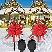 Photo 1 of 2 Pcs Solar Christmas Yard Decorations, Outdoor LED Solar Powered Christmas Pathway Lights,Nativity Scene Metal Stake Lights for Outdoor Garden Lawn Pathway Christmas