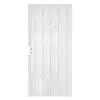 Photo 1 of 36 in. x 80 in. Del Flor White Surface Mount Outswing Steel Security Door with Expanded Metal Screen
