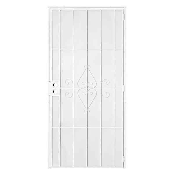 Photo 1 of 30"x 80" Su Casa White Mount Outswing Steel Security Door Expanded Metal Screen
