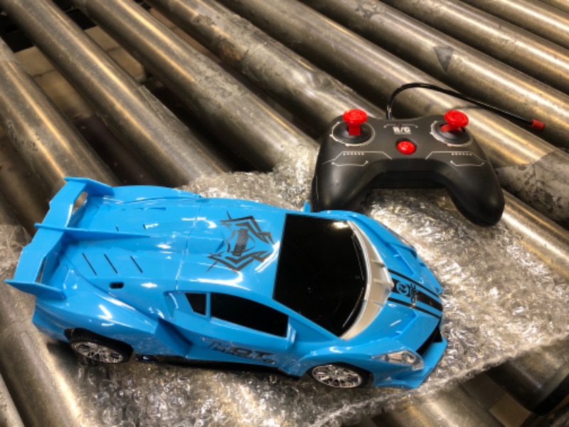 Photo 2 of Remote Control Car, 2.4Ghz 1/18 Scale Model Racing Car Toys, RC Car for Kids and Boys with Cool Led Lights, Hobby RC Cars Toys Birthday Gifts for Age 3 4 5 6 7 8-12 Year Old Boys Girls Blue