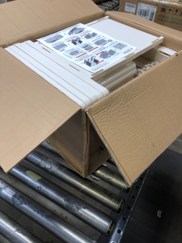 Photo 1 of Karramlili Stackable Storage Bins With Lids Drawers, Plastic Closet Organizers and Storage, Two Ways Opening Storage Box For Home Kitchen (4 Pack, Milk White, 8Gal) 8 Gallons-4 Packs Brown White-Drawer