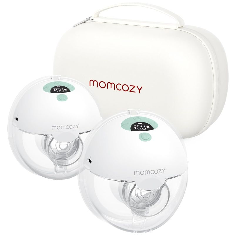 Photo 1 of Momcozy Breast Pump Hands Free M5, Wearable Breast Pump of Baby Mouth Double-Sealed Flange with 3 Modes & 9 Levels, Electric Breast Pump Portable - 24mm, 2 Pack Mint
