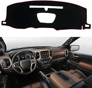Photo 1 of XYHGM Dashboard mat Cover Fit for 2019 2020 2021 Chevrolet Silverado 1500 2500HD 3500HD Custom for 2019 2020 2021 2022 GMC Sierra Dash Mat Cover Accessories (Red Edge)*****Factory Sealed
