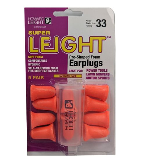 Photo 1 of Honeywell Howard Leight Super Leight Foam Earplugs, Orange, 5-Pairs