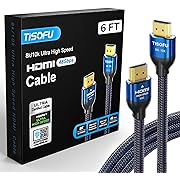 Photo 1 of TISOFU Ultra Certified 8K 10K HDMI Cable 6FT: HDMI 2.1 Cables 48Gbps High Speed Premium Braided Cord 8K@60Hz 4K@120Hz 4K@144Hz HDCP 2.2&2.3 CL3 ARC eARC for HD/HDR/HDTV