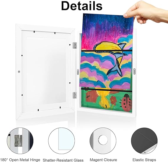 Photo 1 of 2pack Kids Art Frame with Storage--Kids Art Frame, Front Opening 8.3x11.8 Picture Frame, Display A4 Paper Kids Art Projects Storage Frame for Wall