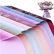 Photo 1 of 24Sheets /8 Colors English Double-Sided Colors Flower Wrapping Paper,Waterproof Florist Bouquet Paper,DIY Crafts