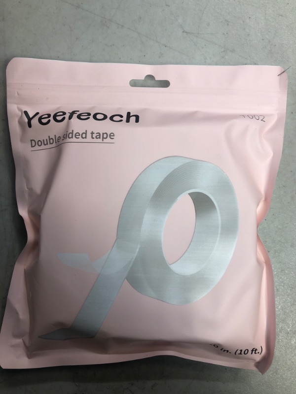 Photo 1 of Yeefeoch Double Sided Tape Heavy Duty, Adhesive mounting Picture Hanging Strips Adhesive DIY Nano Tape for Wall Heavy Tape, T002 ?Double Sided Tape Heavy Duty (M, 0.07 in*1.18 in*10 Feet)