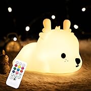 Photo 1 of CHWARES Night Light for Kids, Deer Nursery Night Lights with Remote, 7 Color Kawaii Lamp, Room Decor, USB Rechargeable, Cute Lamp Gifts 