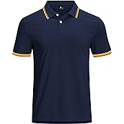 Photo 1 of 2XL*---onedog Navy Polo Shirts for Men Short Sleeve Moisture Wicking Stripe Golf Polo Collared Sport Tennis Shirts,Navy 2XL