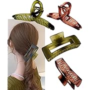 Photo 1 of 5 Inch 4.1 Inch Large Hair Claw Clips for Women Barrettes Big Rectangular Claw Clips for Thick Hair Nonslip Hair Clips 