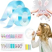 Photo 1 of 2 Pack Nano Tape Bubbles Kit, Double Sided Tape Plastic Bubbles with 10 Straws and 16 Packs Glitter