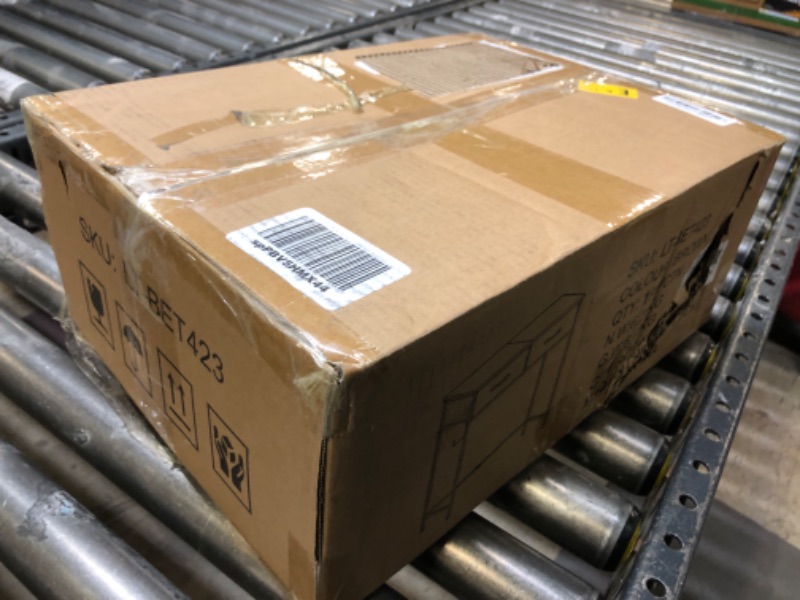 Photo 1 of Small Entryway Table with 2 Drawers, Console Table with Storage, Rustic 31.5" Narrow Sofa Table Entrance Table for Hallway, Living Room, Foyer, Behind Couch Table with Storage and Fabric Drawers Rustic Brown+rustic Brown