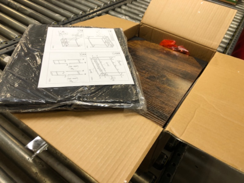 Photo 1 of Small Entryway Table with 2 Drawers, Console Table with Storage, Rustic 31.5" Narrow Sofa Table Entrance Table for Hallway, Living Room, Foyer, Behind Couch Table with Storage and Fabric Drawers Rustic Brown+rustic Brown