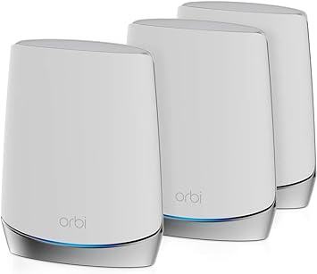 Photo 1 of Netgear Netgear Orbi RBK753 - Wi-Fi System (Router, 2 Extenders) - Up to 7,500 Sq.ft - Mesh - GigE, 802.11ax - 802.11a/b/g/n/ac/ax - Tri-Band - RBK753-100NAS (Renewed)
