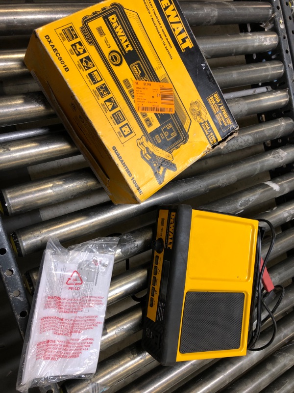 Photo 1 of DEWALT DXAEC801B 30 Amp Bench Battery Charger: 80 Amp Engine Start, 2 Amp Maintainer, 120V AC Outlet, 3.1A USB Port, Battery Clamps Single Battery Charger