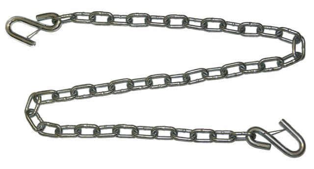 Photo 1 of 5/16" X 5' G30 CHAIN W/ 2 SAFETY LATCH "S" HOOKS - BRIGHT ZINC
