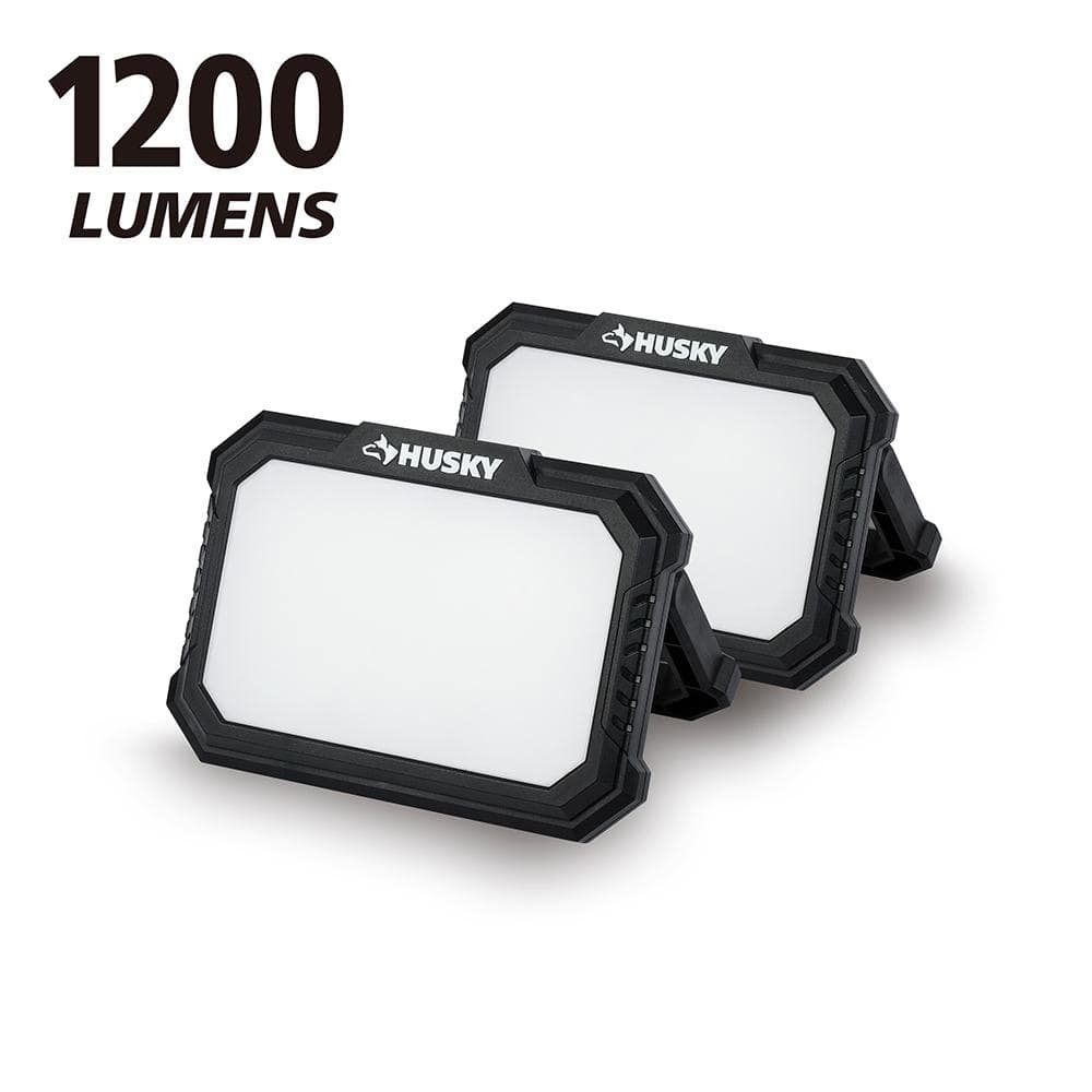 Photo 1 of 2-Pack Husky 1200-Lumen Rechargeable Magnetic Utility Light
