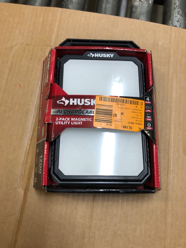 Photo 2 of 2-Pack Husky 1200-Lumen Rechargeable Magnetic Utility Light
