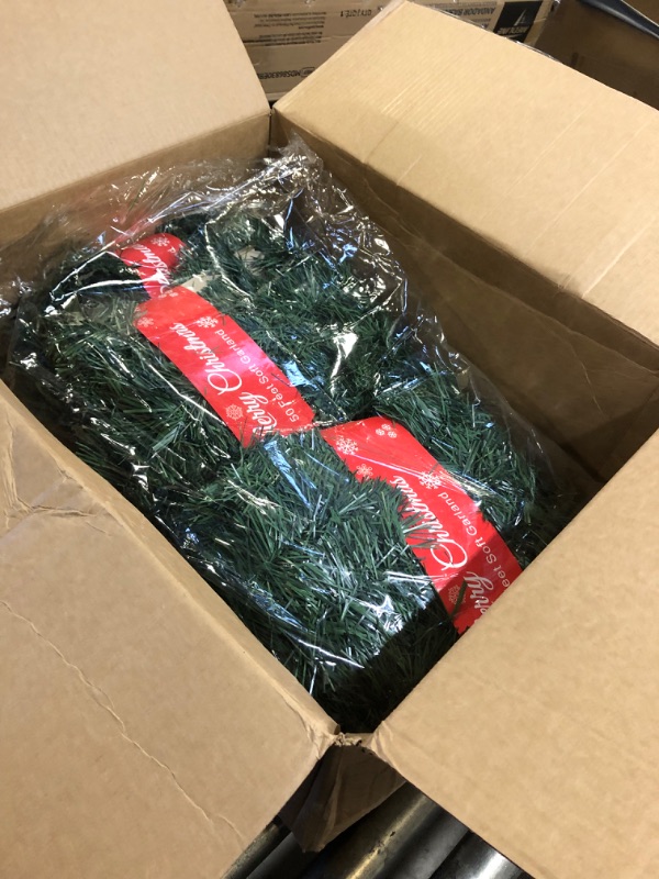 Photo 1 of 4 Pack 50 Feet Christmas Garland for Outdoor/Indoor Decoration, Soft Greenery Artificial Garland Decorations, Non-lit Green Xmas Garlands Perfect for Party Home Garden and Holiday Festival Decor