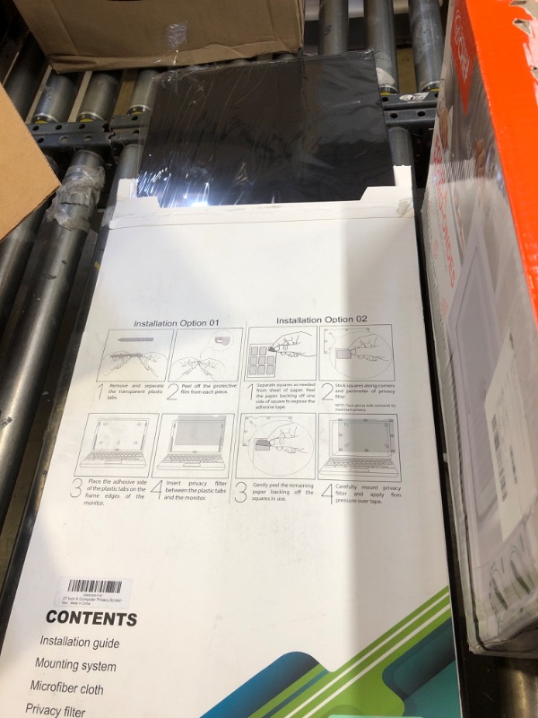 Photo 1 of 27 Inch Computer Privacy Screen Filter for 16:9 Widescreen Monitor, Removable Eye Protection Anti Glare Blue Light Filter Privacy Shield, Anti Scratch Anti Spy Screen Protector Film 27 In 27 Inch (Diagonal) - 16:9 Aspect Ratio
