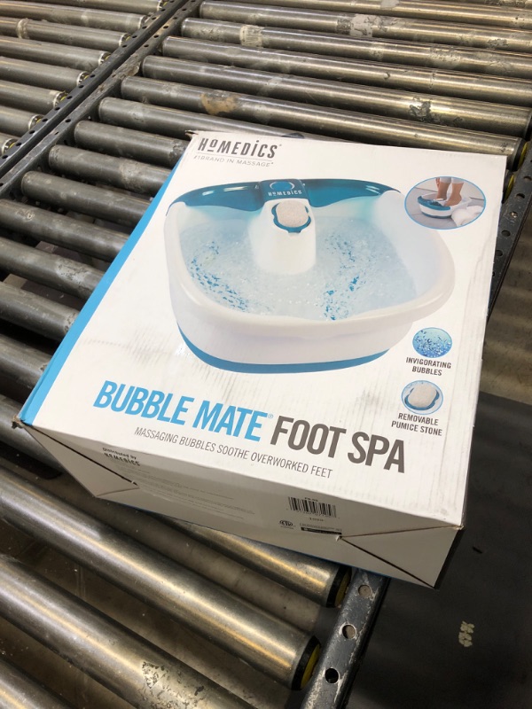 Photo 2 of HoMedics Bubble Mate Foot Spa, Toe Touch Controlled Foot Bath with Invigorating Bubbles and Splash Proof, Raised Massage nodes and Removable Pumice Stone