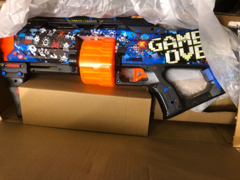 Photo 2 of XShot Skins Last Stand - Game Over 16 Darts by ZURU, X-Shot, Slam Fire, Auto Rotating Barrel, Toy Foam Blaster & Guns, Dart Blaster, Fun Gifts for Kids, Teens, Adults, Frustration Free Packaging Game Over Last Stand