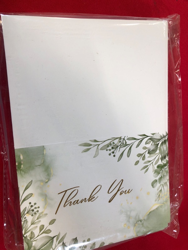 Photo 2 of 50 Gold Foil Thank You Cards with Envelopes , Thank you notes for Baby Shower , Wedding Thank You Card with Envelopes & Stickers , Thank You Cards Bulk Set for Teachers , Graduation , Business & More