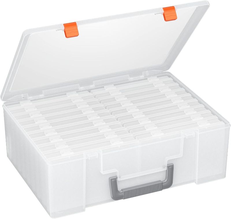 Photo 1 of  Large Capacity 4x6 Photo Storage Box with 18 Inner Seed Storage Organizers, White, Polypropylene