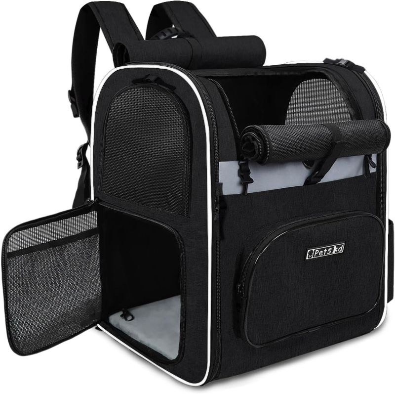 Photo 1 of 
Petskd Pet Carrier Backpack 13 x 11x 16.5 for Small Medium Dogs and Cats Under 20LBS, Large Space Foldable Backpack with Safety Lock Zipper and Breathable...