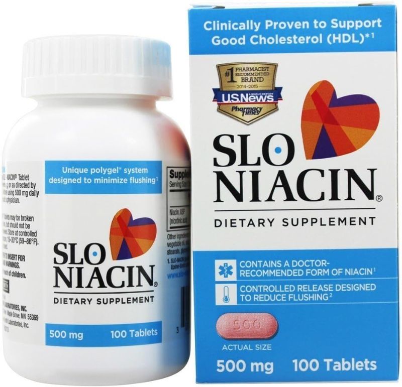 Photo 1 of 
Slo-Niacin Vitamin B3 500 Mg - Slow Release Niacin for Heart Health, Energy Boost, Health Skin, Healthy Blood Sugar Levels - 200 Capsules