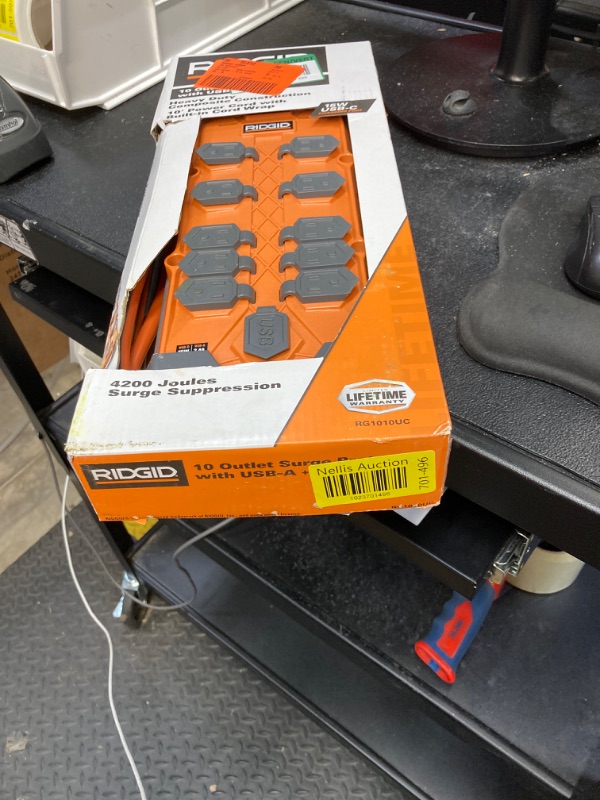 Photo 1 of 10 ft. Cord 10-Outlet, 2.4 Amp USB-A, 15-Watt USB-C, 4200J Surge Protector
