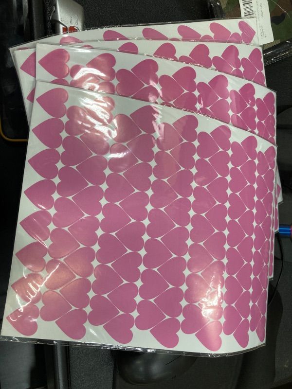Photo 1 of 4 PACK! 1274 PCS Pink Heart Shaped Stickers, Self-adhesive Color-code Stickers Love Decorative Labels Use for Valentine's Day, Holiday, Gifts, Wedding, Anniversary, Award Charts (1" Each, 13 Sheets) Pink 1 inch