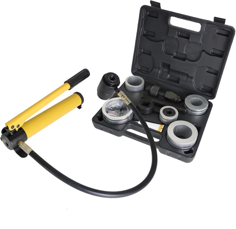 Photo 1 of 1 5/8 to 4 1/4 10-Ton Hydraulic Pump with 4 Foot High Pressure Hose Various Collets and Storage Box Hydraulic Tube Expander Kit