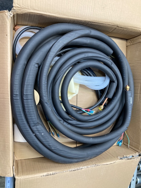 Photo 2 of (1/4"+1/2") 50FT Mini Split Line Set Specialized for Air Conditioner Copper Pipes Tubing Heat Pump Systems HVAC,3/8" Thickened PE Insulation Coil,1/4" & 1/2" Twin Copper Pipes With Nuts.