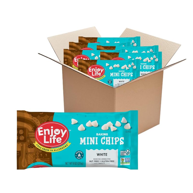 Photo 1 of ***(BEST BUY: 6/25)***
Enjoy Life Baking White Baking Chips, Dairy, Soy, & Nut Free, Non GMO, Gluten Free, Vegan Chocolate Chips, 9 oz (Pack of 6), Bake The Best Brownies, Cakes, Cookies, & Pancakes
