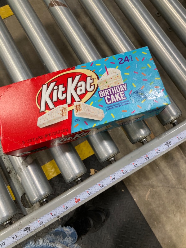 Photo 2 of ***BEST BY APRIL 2025*** KIT KAT Birthday Cake Flavored Creme with Sprinkles, Bulk, Individually Wrapped Wafer Candy Bars, 1.5 oz (24 Count)