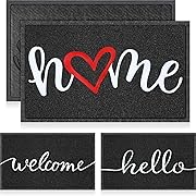 Photo 1 of Geelin 3 Pcs Hello Welcome Door Mat Front Door Mat Outdoor Indoor Non Slip Black Doormat for Yard Patio Outside Entry, 30''x18'', Black