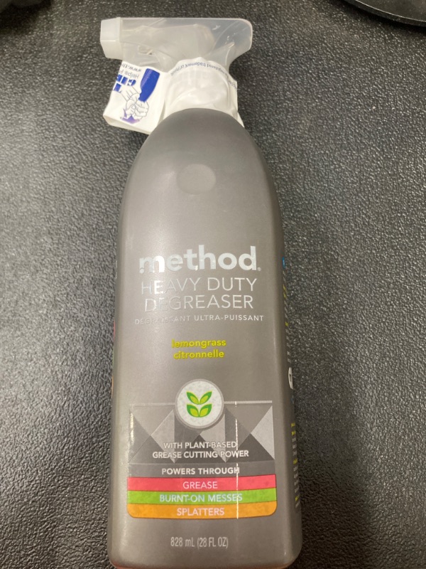 Photo 2 of **** ONLY ONE BOTTLE**** Method Heavy Duty Degreaser, Lemongrass Scent, Oven Cleaner & Stove Top Cleaner, 28 Oz Spray Bottle