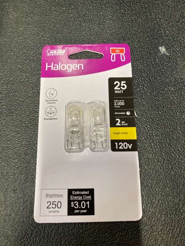 Photo 2 of 25-Watt Bright White (3000K) T4 G9 Bi-Pin Base Dimmable Decorative Halogen Light Bulb (2-Pack)