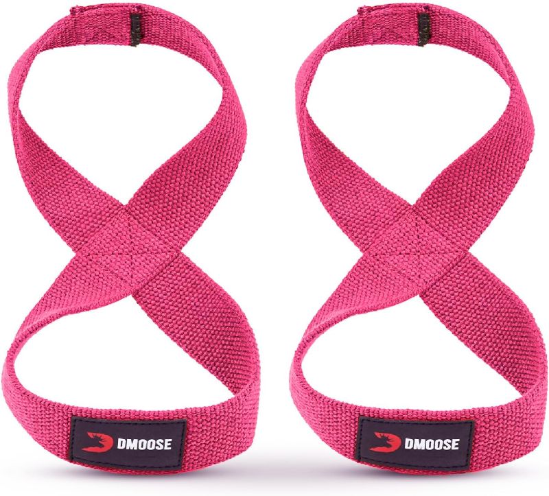 Photo 1 of DMoose Fitness Figure 8 Lifting Straps for Weightlifting, Powerlifting & Deadlifts - Premium Quality Heavy Duty Support Straps For Bodybuilding - Enhances Grip Strength, Reduces Wrist Strain