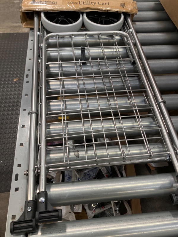 Photo 2 of ***MISSING PARTS*** Whitmor Utility Shopping Cart-Durable Folding Design for Easy Storage