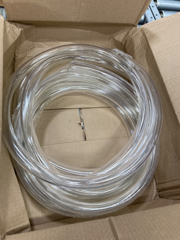 Photo 2 of Eastrans 25ft x 3/4" ID Clear Vinyl Tubing, Flexible Hybrid PVC Tubing Hose, Lightweight Plastic Tube UV Chemical Resistant Vinyl Hose, BPA Free and Non Toxic 25 Feet ID 3/4 INCH