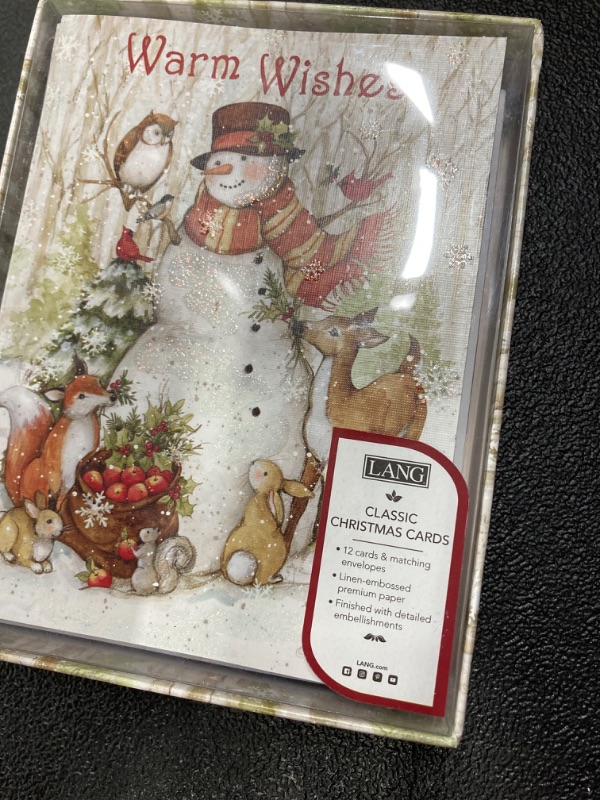 Photo 2 of 12ct Lang Cozy Snowman Boxed Holiday Greeting Cards