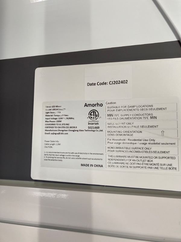 Photo 1 of Amorho 50"x 36" LED Bathroom Mirror with Black Frame, Front Light and Backlit, Stepless Dimmable, Anti-Fog, Shatter-Proof, Memory, 3 Colors, Double LED Vanity Mirror