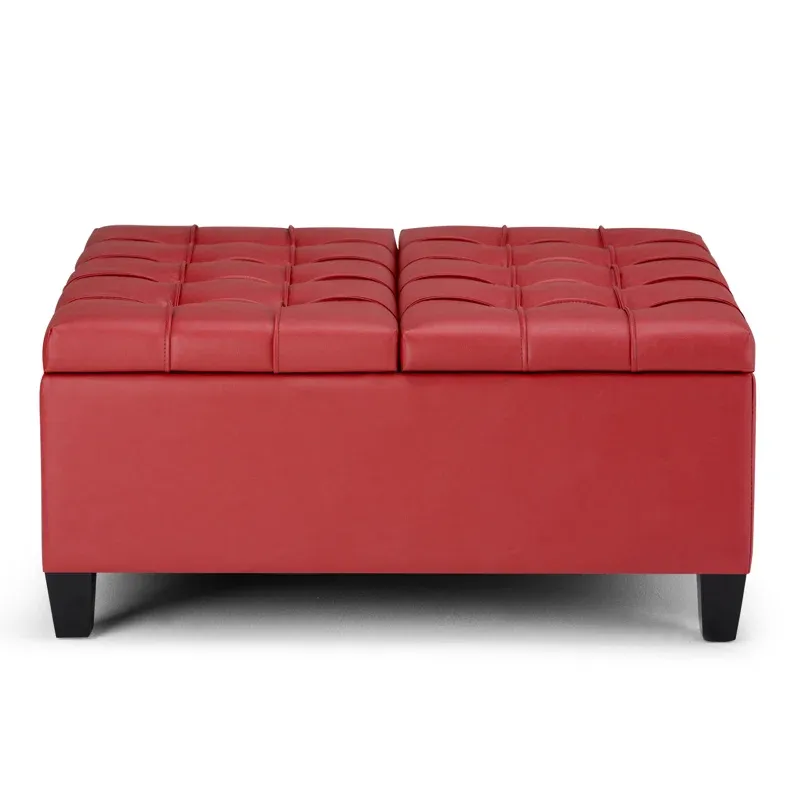 Photo 1 of Harrison Faux Leather Ottoman