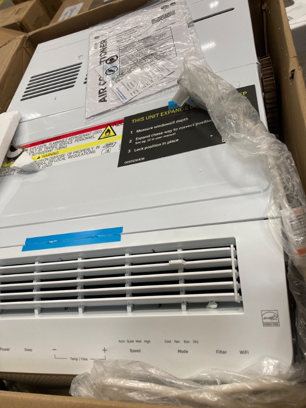 Photo 1 of GE Profile ClearView Window Air Conditioner Unit, 8,300 BTU, U-Shaped Adjustable Depth, Energy Efficient Cooling up to 350 sq ft., Ultra Quiet, SMART Home Capable, Includes Remote, White 8300 BTU Non-Inverter White