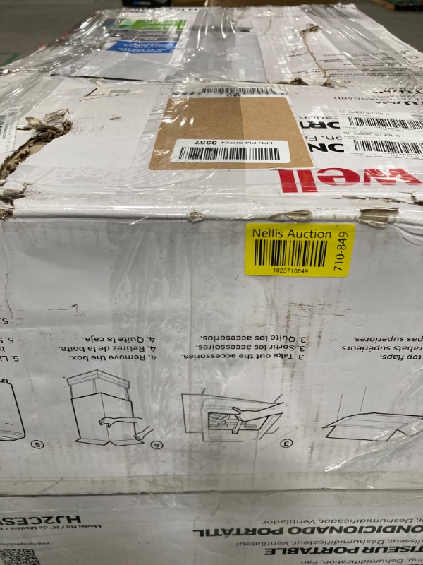 Photo 4 of ***LOUD NOISE WHEN TURNED ON*** Honeywell 12,000 BTU Portable Air Conditioner for Bedroom, Living Room, Basement, 115V, Cools Up To 550 Sq. Ft. with 3 Speeds, Timer, Dehumidifier, Fan, and Remote Control, Black/White 12,000 BTU 550 Sq. Ft.