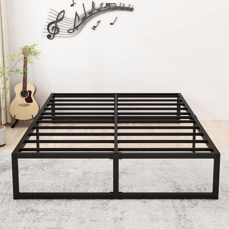 Photo 1 of Abel Black Metal Queen Platform Bed Frame